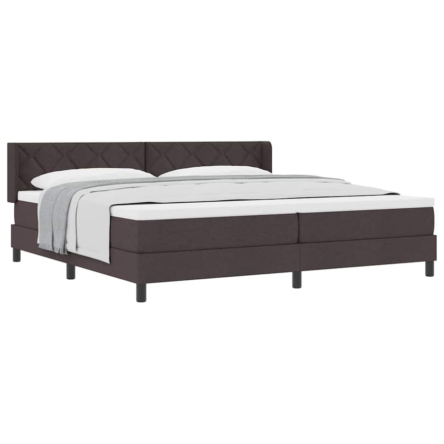 Boxspring bed Donkerbruin 200 x 200 cm Stof en Foam