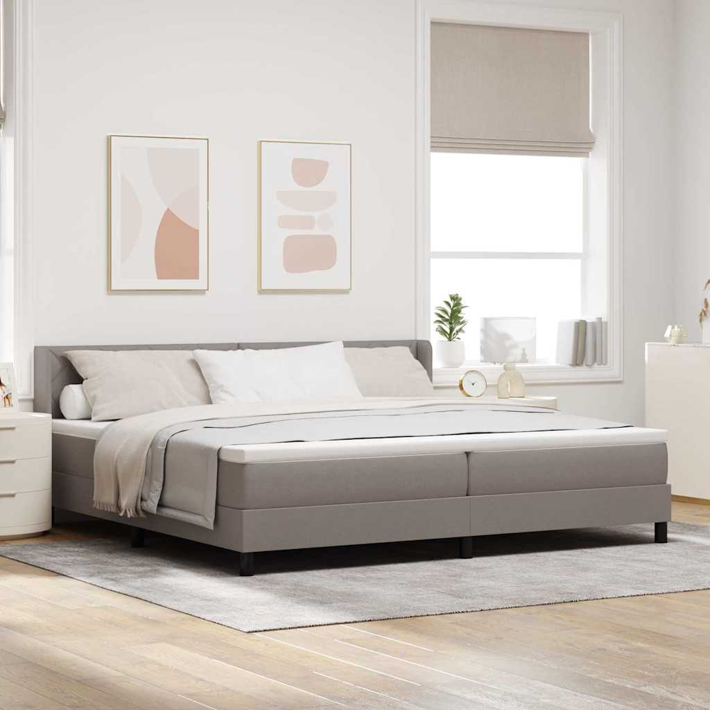 Boxspringbed met hoofdeinde Taupe 200 x 200 cm Stof