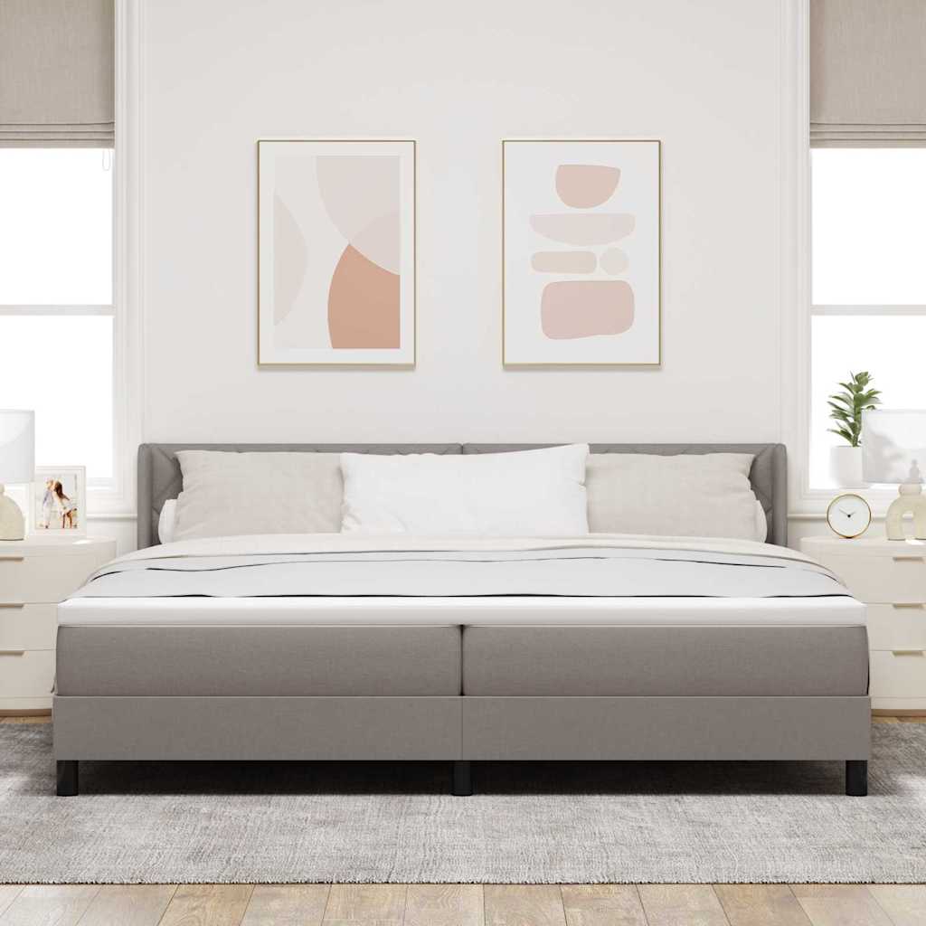 Boxspringbed met hoofdeinde Taupe 200 x 200 cm Stof