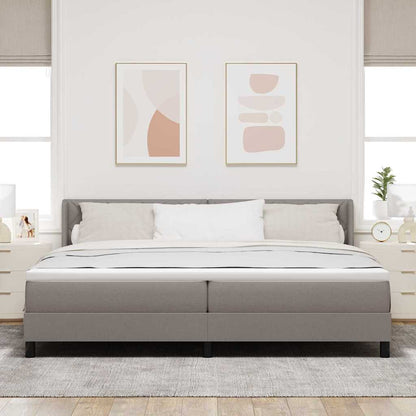 Boxspringbed met hoofdeinde Taupe 200 x 200 cm Stof