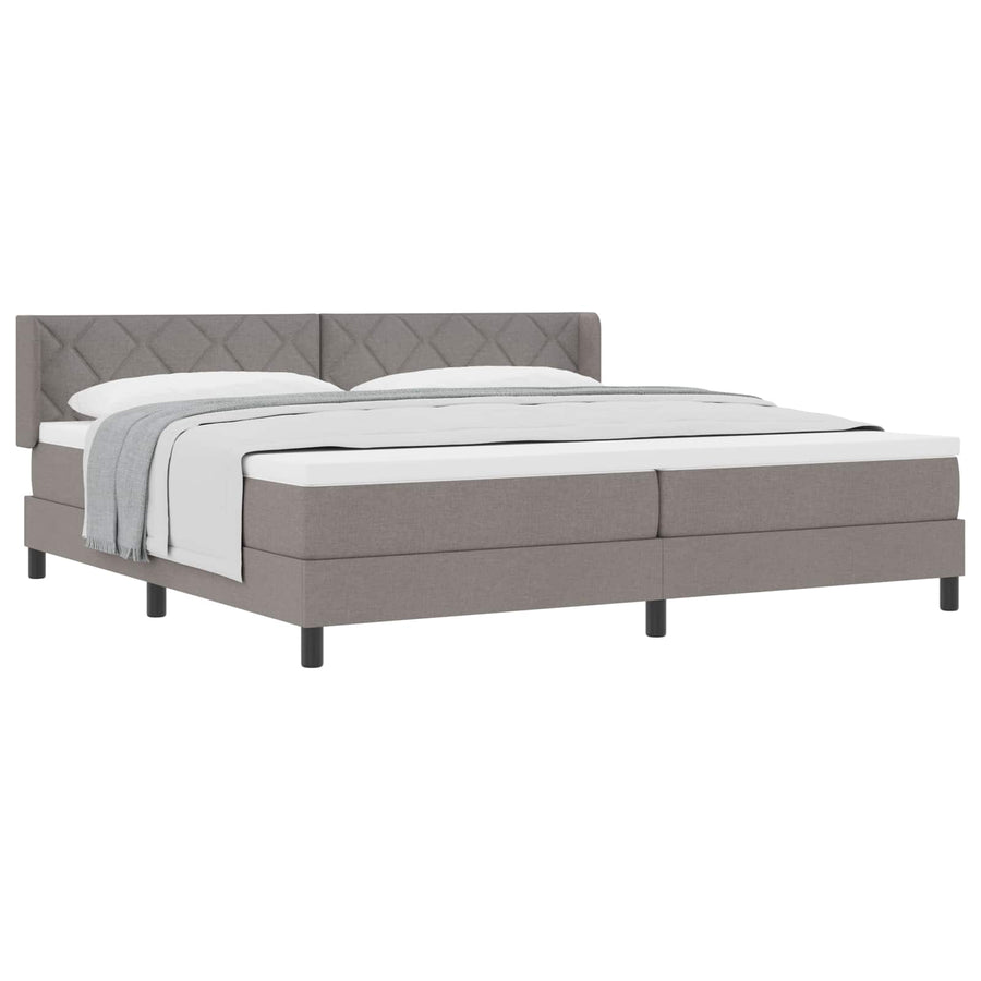 Boxspringbed met hoofdeinde Taupe 200 x 200 cm Stof