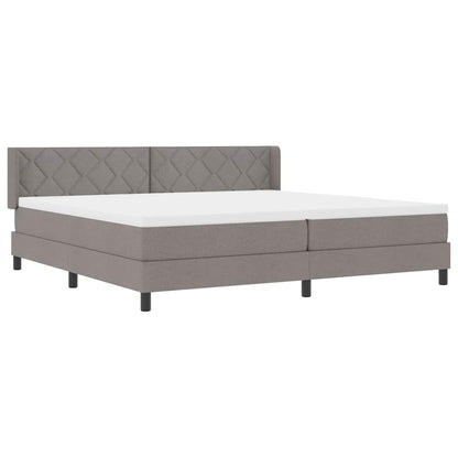 Boxspringbed met hoofdeinde Taupe 200 x 200 cm Stof
