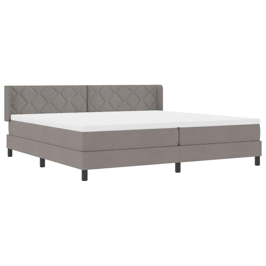 Boxspringbed met hoofdeinde Taupe 200 x 200 cm Stof