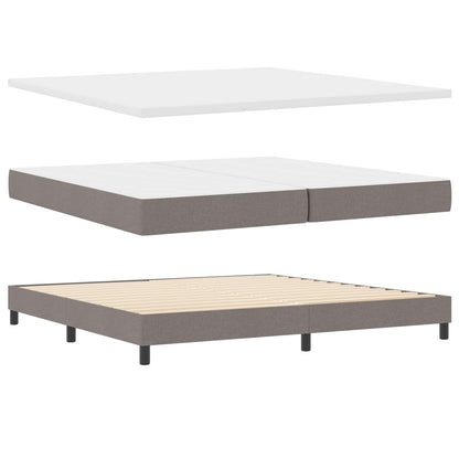Boxspringbed met hoofdeinde Taupe 200 x 200 cm Stof