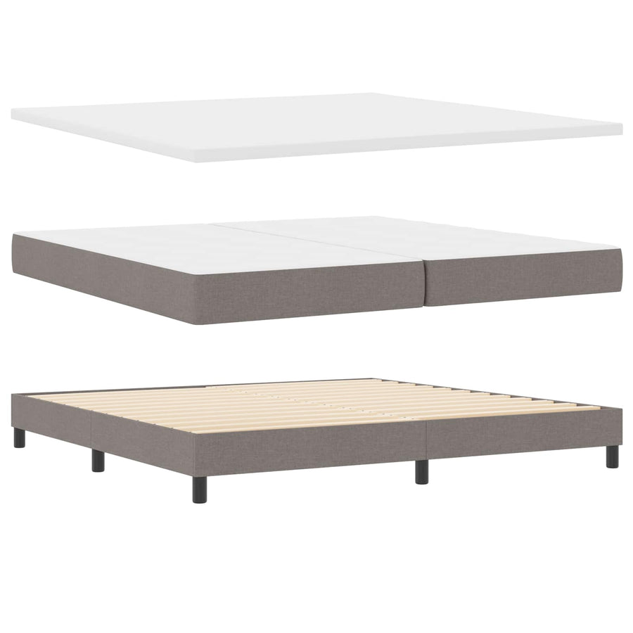 Boxspringbed met hoofdeinde Taupe 200 x 200 cm Stof