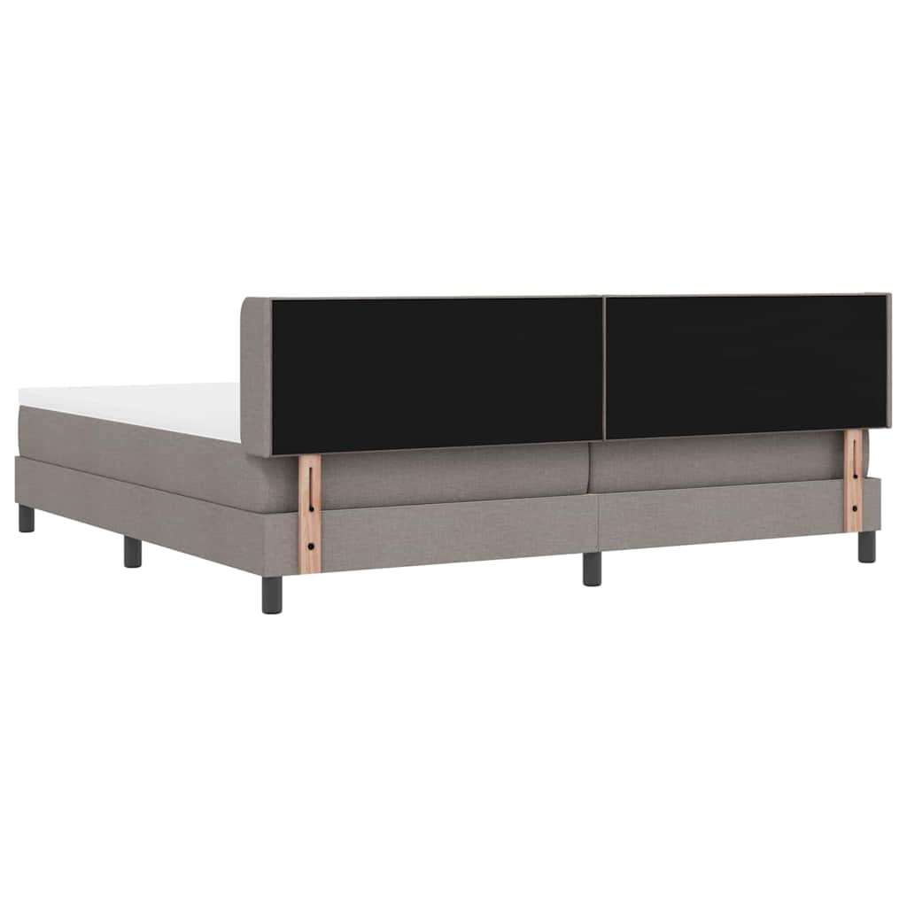 Boxspringbed met hoofdeinde Taupe 200 x 200 cm Stof