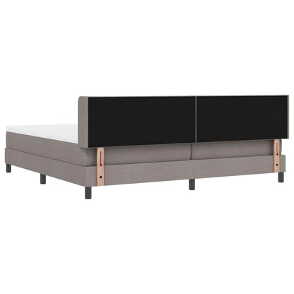 Boxspringbed met hoofdeinde Taupe 200 x 200 cm Stof