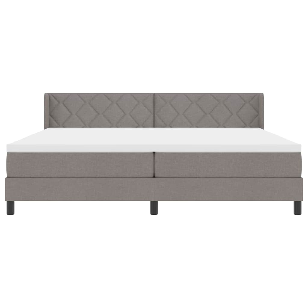 Boxspringbed met hoofdeinde Taupe 200 x 200 cm Stof