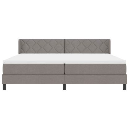 Boxspringbed met hoofdeinde Taupe 200 x 200 cm Stof