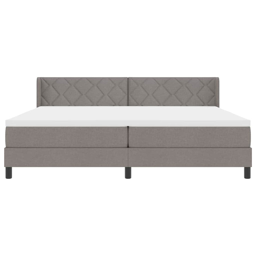 Boxspringbed met hoofdeinde Taupe 200 x 200 cm Stof