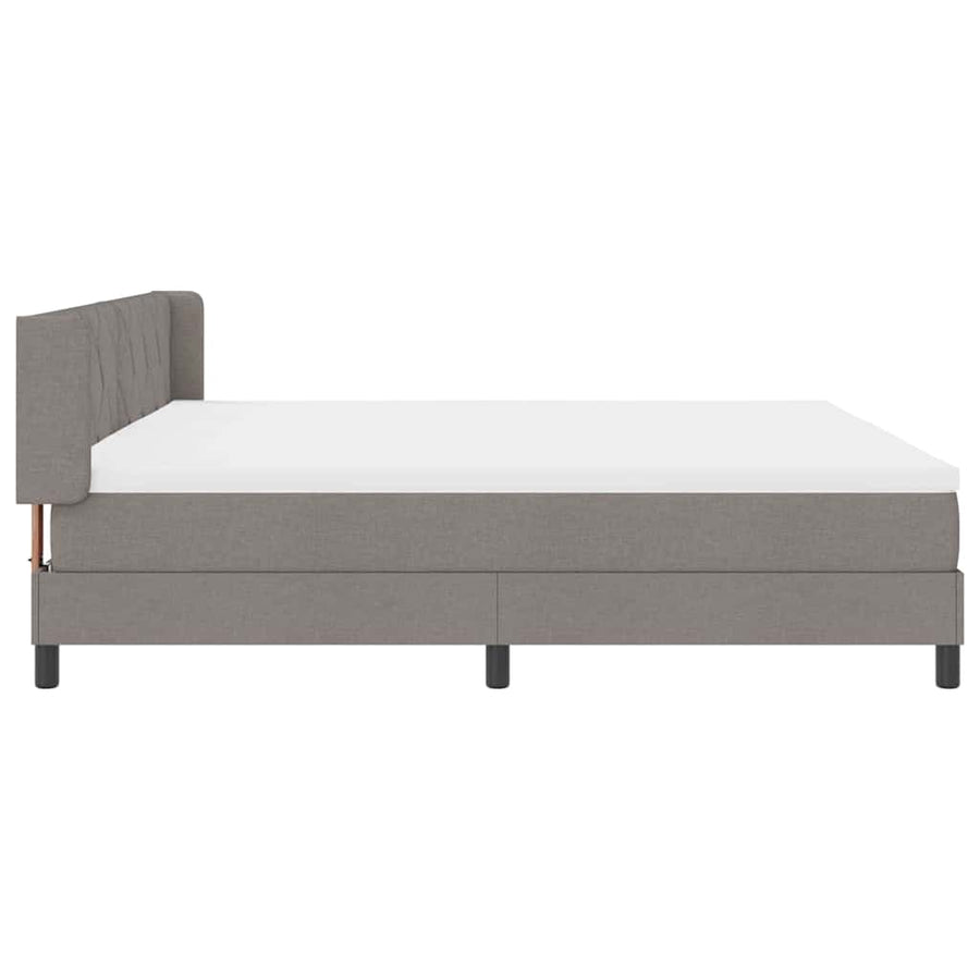 Boxspringbed met hoofdeinde Taupe 200 x 200 cm Stof