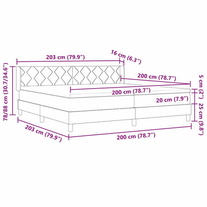 Boxspringbed met hoofdeinde Taupe 200 x 200 cm Stof