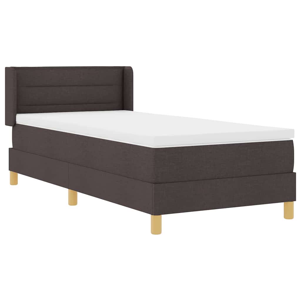 Boxspring bed Donkerbruin en Wit 90 x 200 cm Stof