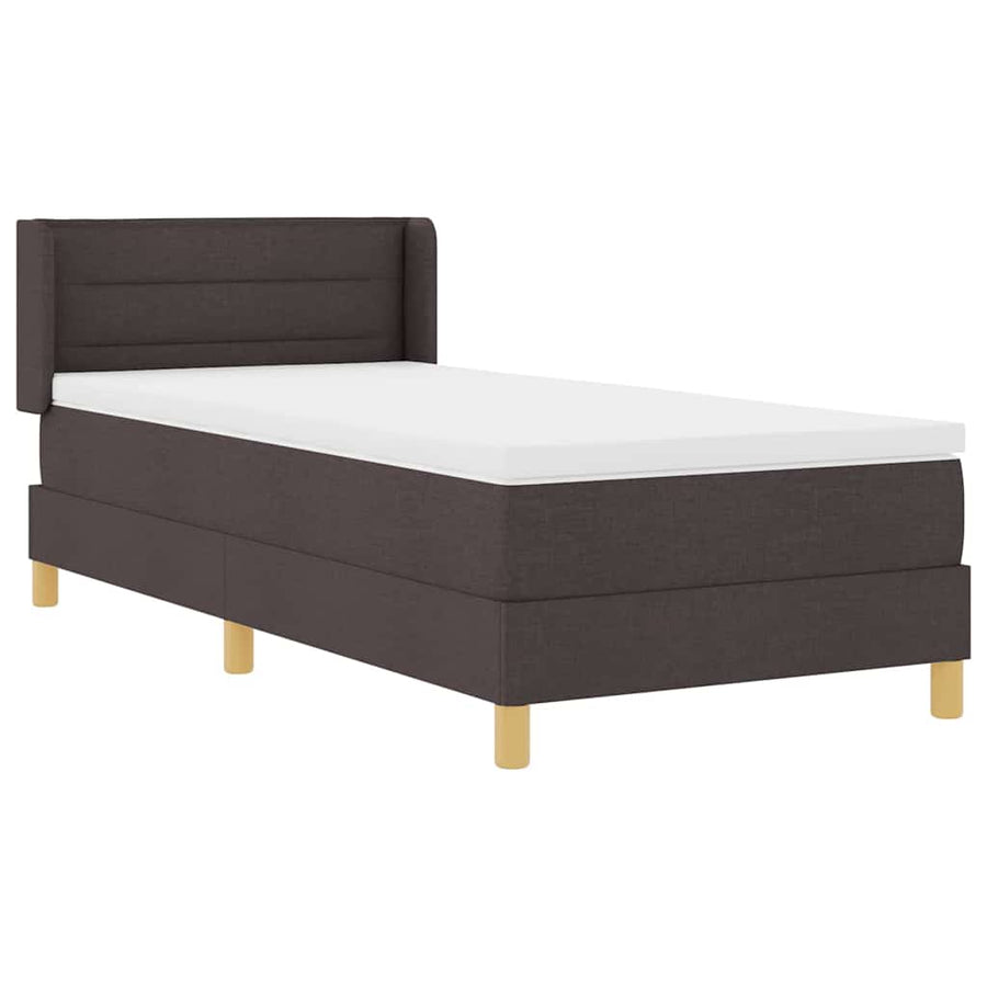Boxspring bed Donkerbruin en Wit 90 x 200 cm Stof