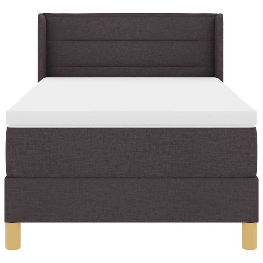 Boxspring bed Donkerbruin en Wit 90 x 200 cm Stof
