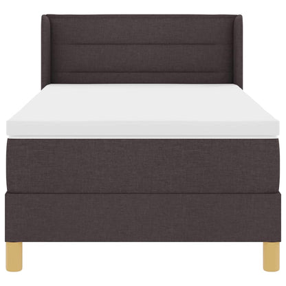 Boxspring bed Donkerbruin en Wit 90 x 200 cm Stof