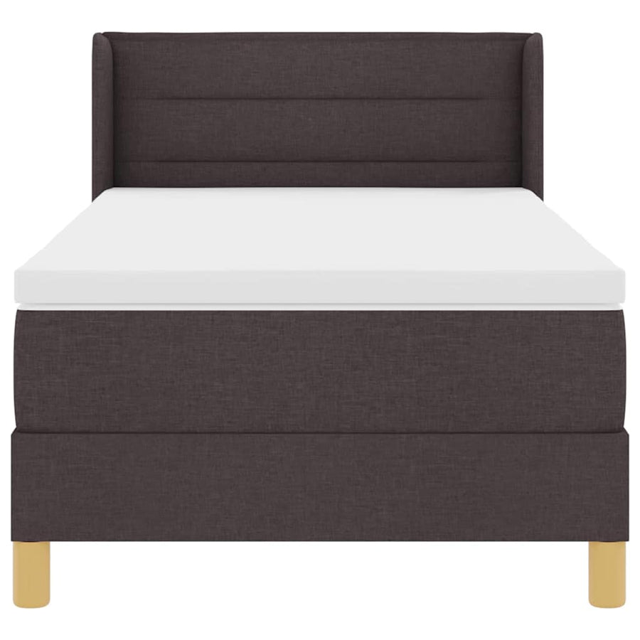 Boxspring bed Donkerbruin en Wit 90 x 200 cm Stof