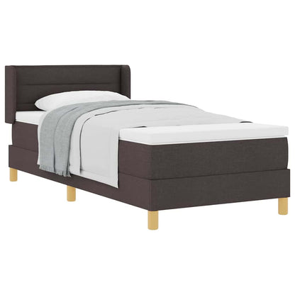 Boxspring bed Donkerbruin en Wit 90 x 200 cm Stof