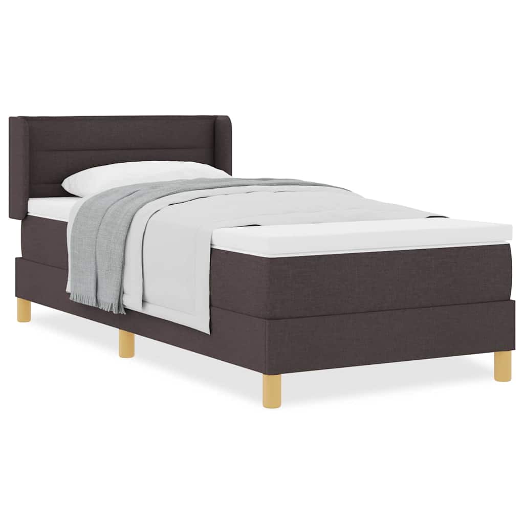 Boxspring bed Donkerbruin en Wit 90 x 200 cm Stof