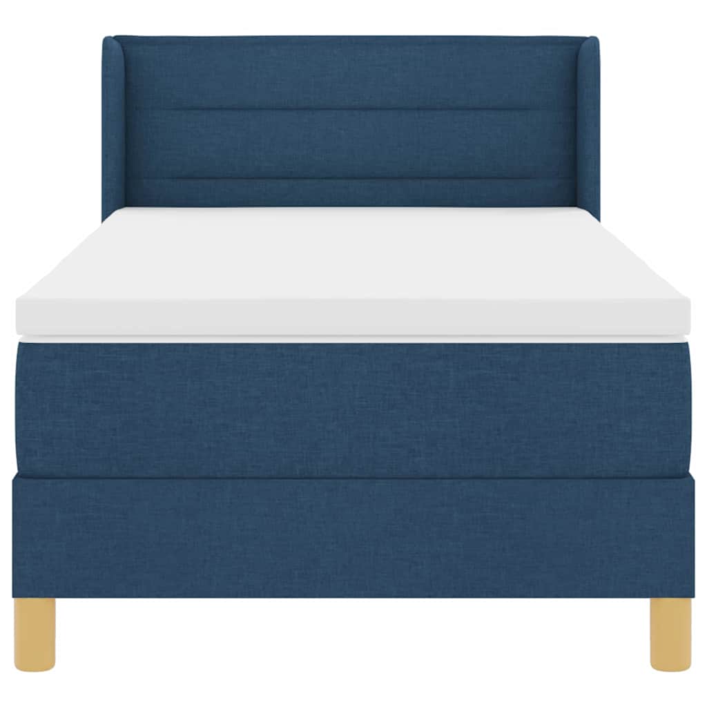 Boxspringbed met matras met hoofdeinde Blauw 200 x 90 cm Stof