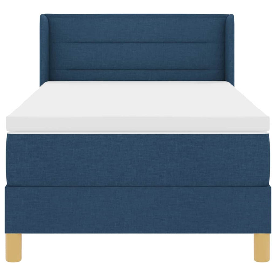 Boxspringbed met matras met hoofdeinde Blauw 200 x 90 cm Stof