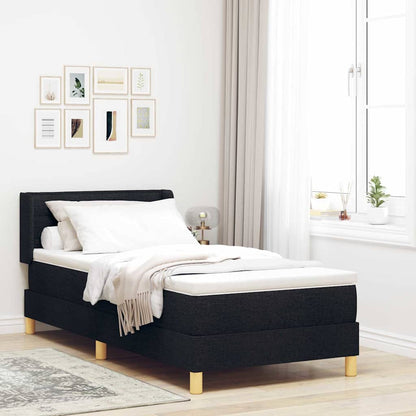 Boxspring bed Zwart en Wit en Zwart 100 x 200 cm Stof