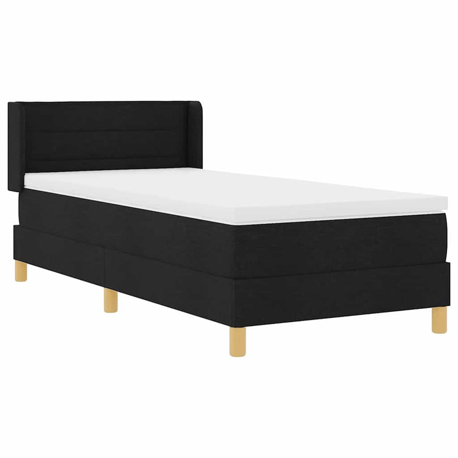 Boxspring bed Zwart en Wit en Zwart 100 x 200 cm Stof