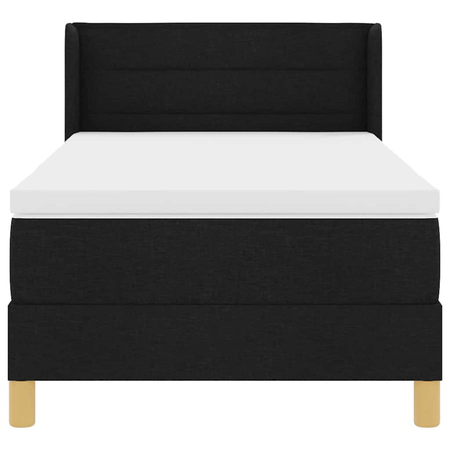 Boxspring bed Zwart en Wit en Zwart 100 x 200 cm Stof