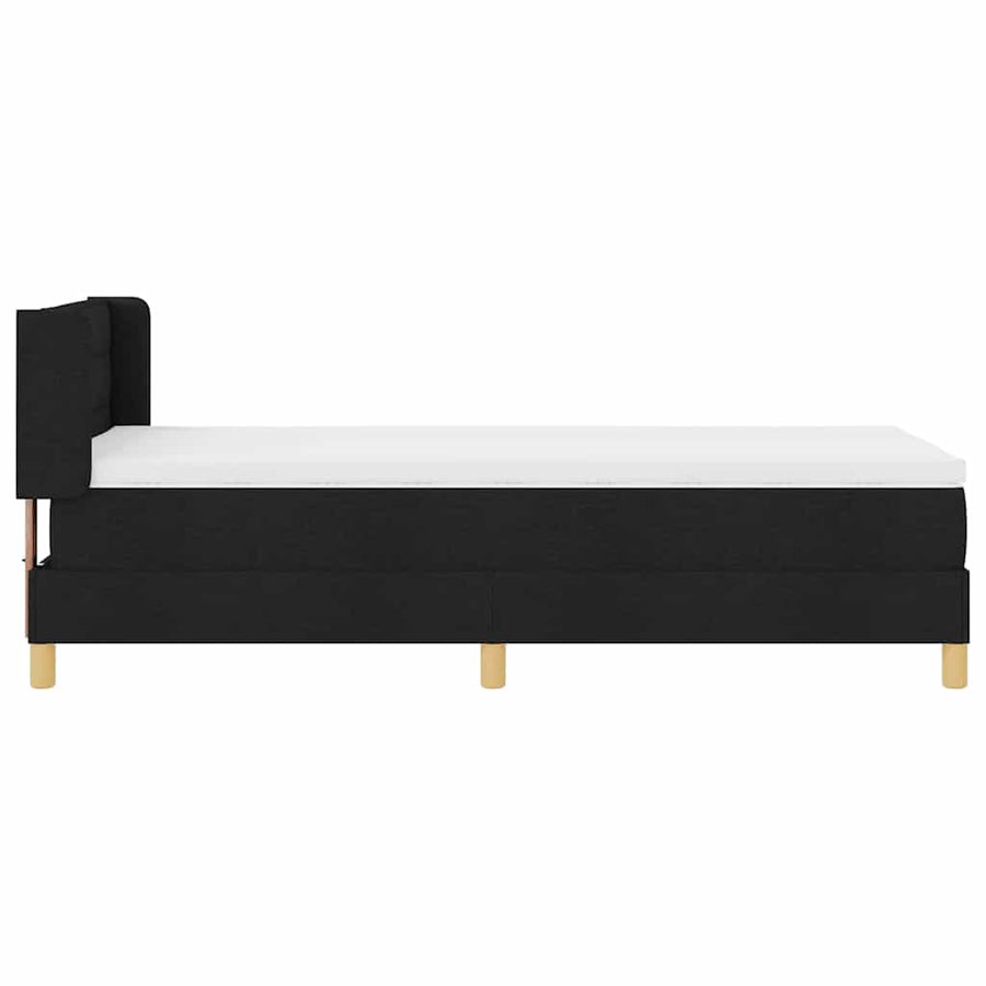 Boxspring bed Zwart en Wit en Zwart 100 x 200 cm Stof