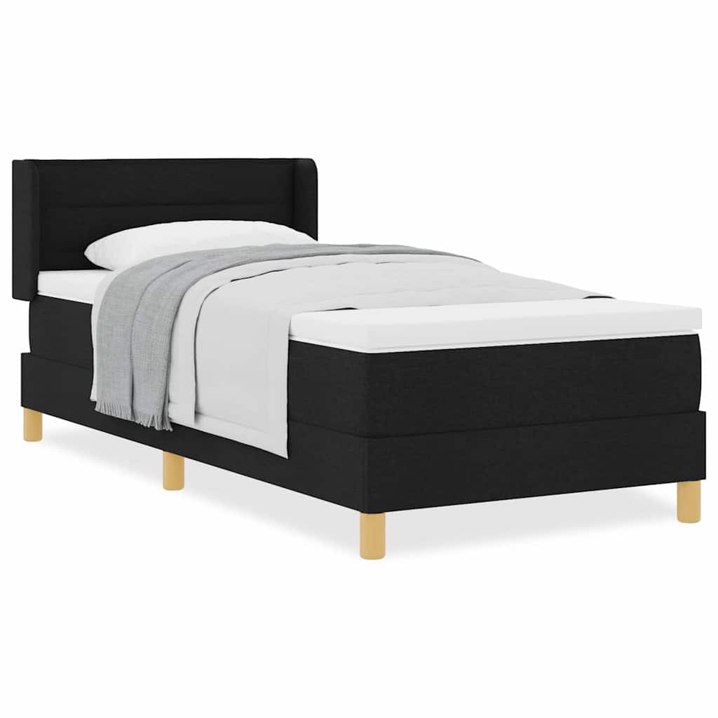 Boxspring bed Zwart en Wit en Zwart 100 x 200 cm Stof