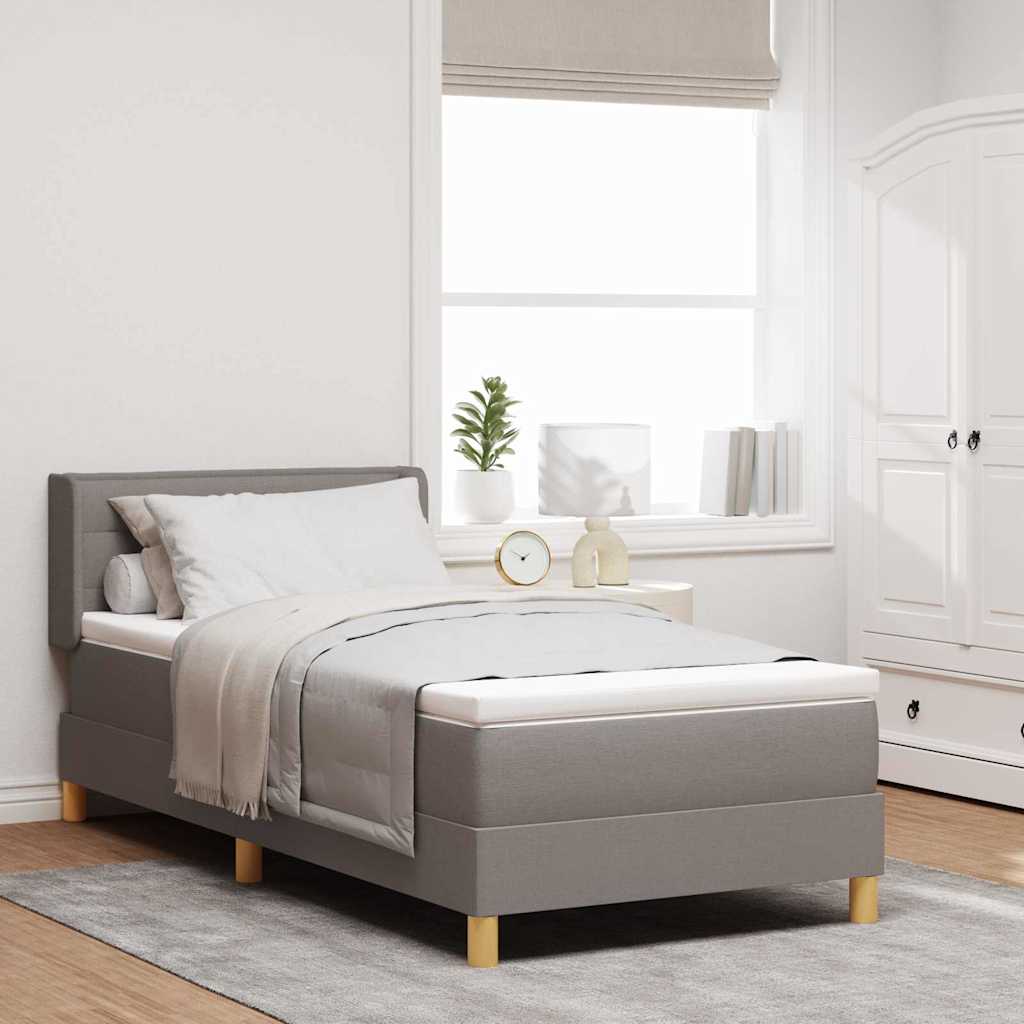 Boxspringbed met hoofdeinde Taupe 200 x 100 cm Stof