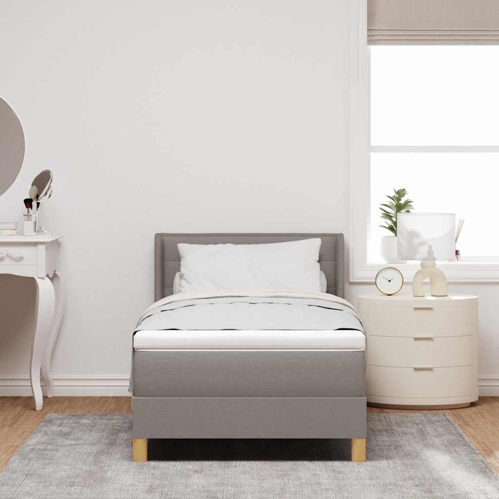 Boxspringbed met hoofdeinde Taupe 200 x 100 cm Stof