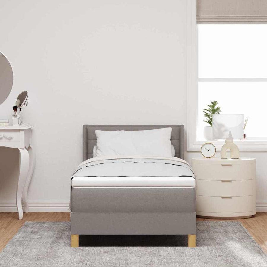 Boxspringbed met hoofdeinde Taupe 200 x 100 cm Stof