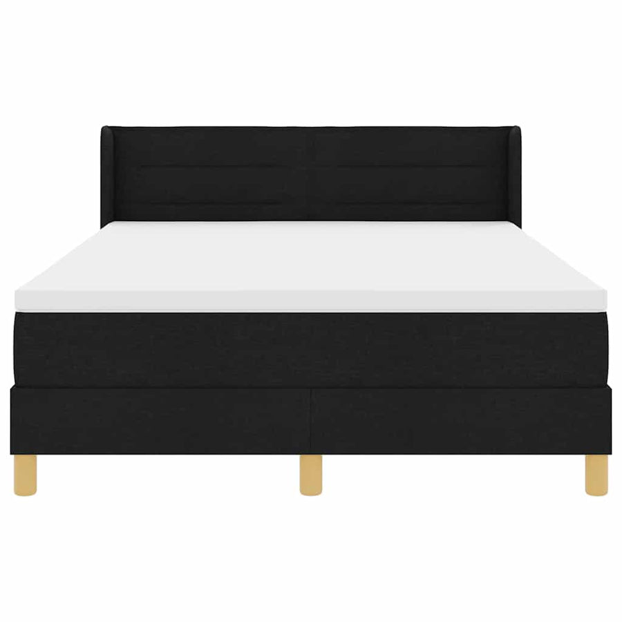 Boxspring bed met matras Wit en zwart 140 x 190 cm Stof