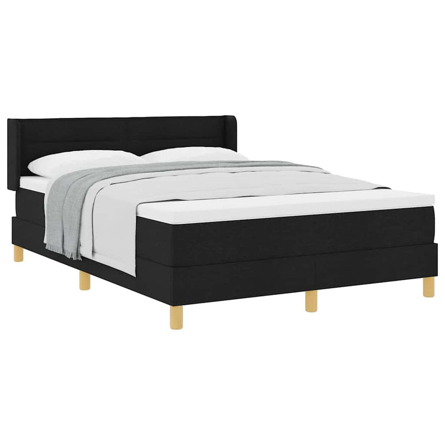 Boxspring bed met matras Wit en zwart 140 x 190 cm Stof