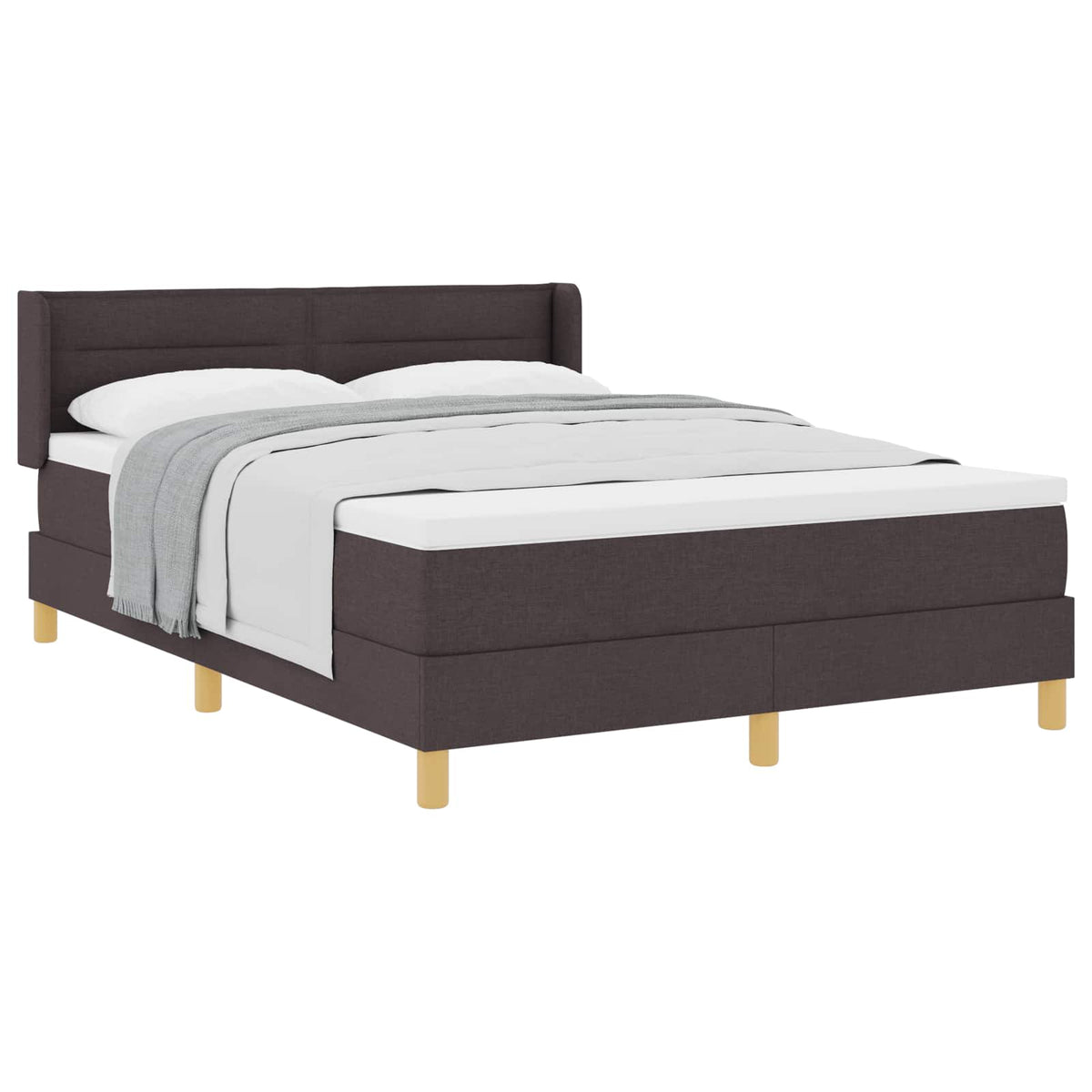 Boxspringbed met matras Donkerbruin 190 x 140 cm Stof
