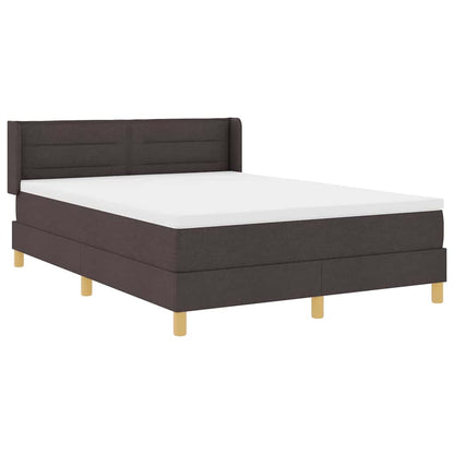 Boxspringbed met matras Donkerbruin 190 x 140 cm Stof