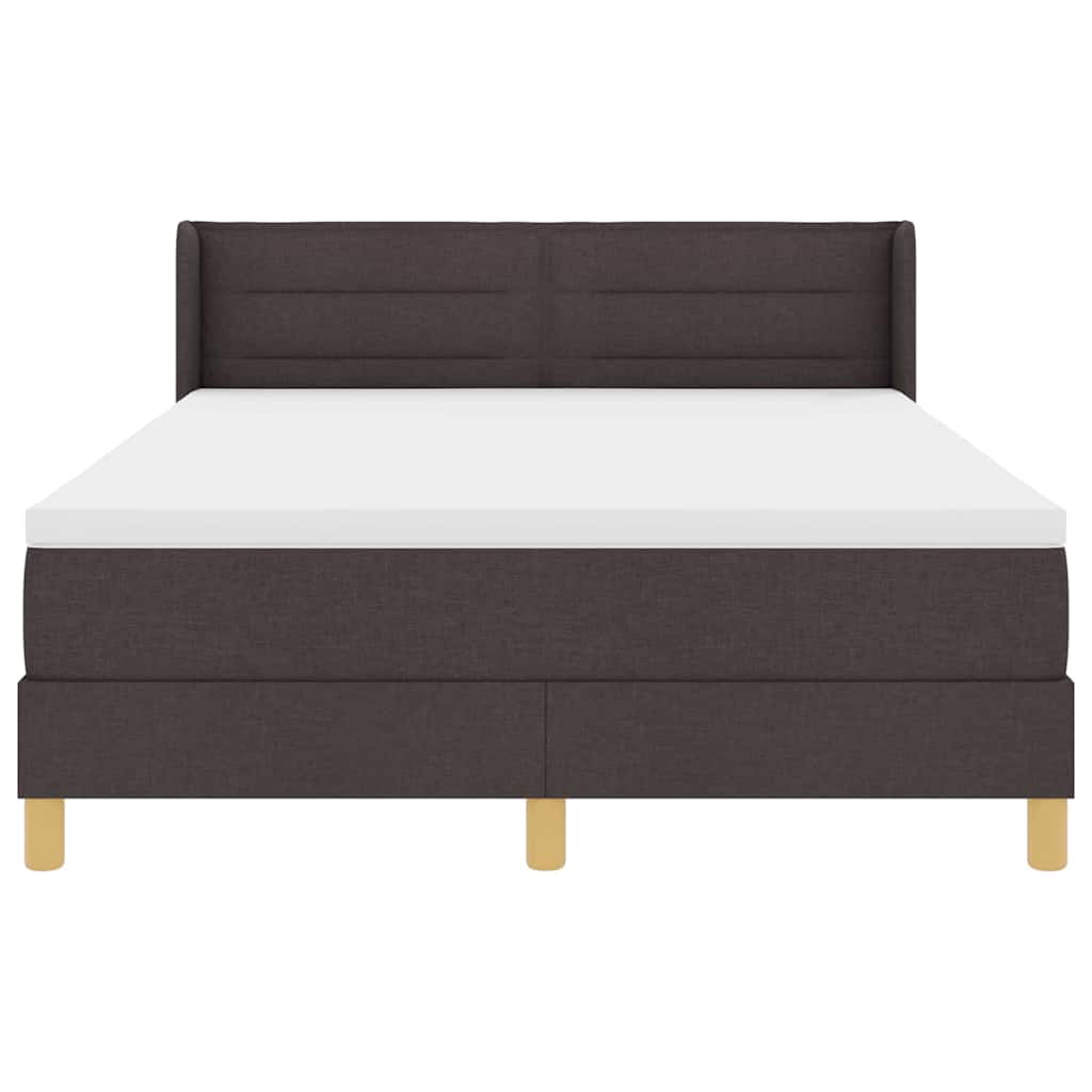 Boxspringbed met matras Donkerbruin 190 x 140 cm Stof