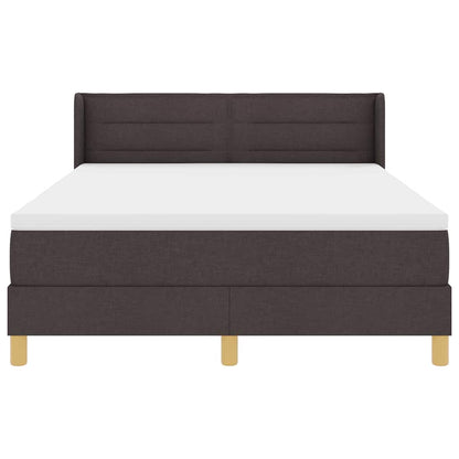 Boxspringbed met matras Donkerbruin 190 x 140 cm Stof