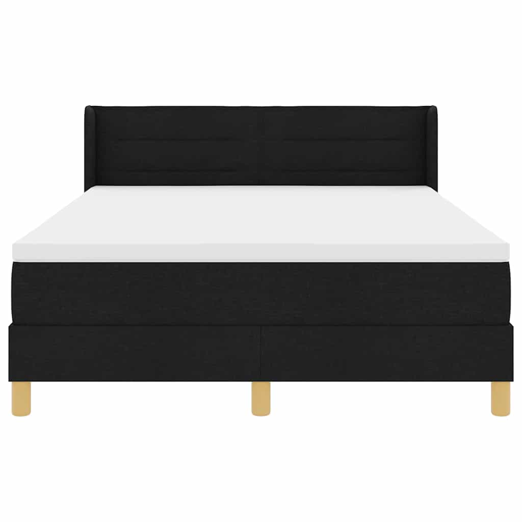Boxspring bed Zwart en Wit en Zwart 140 x 200 cm Stof