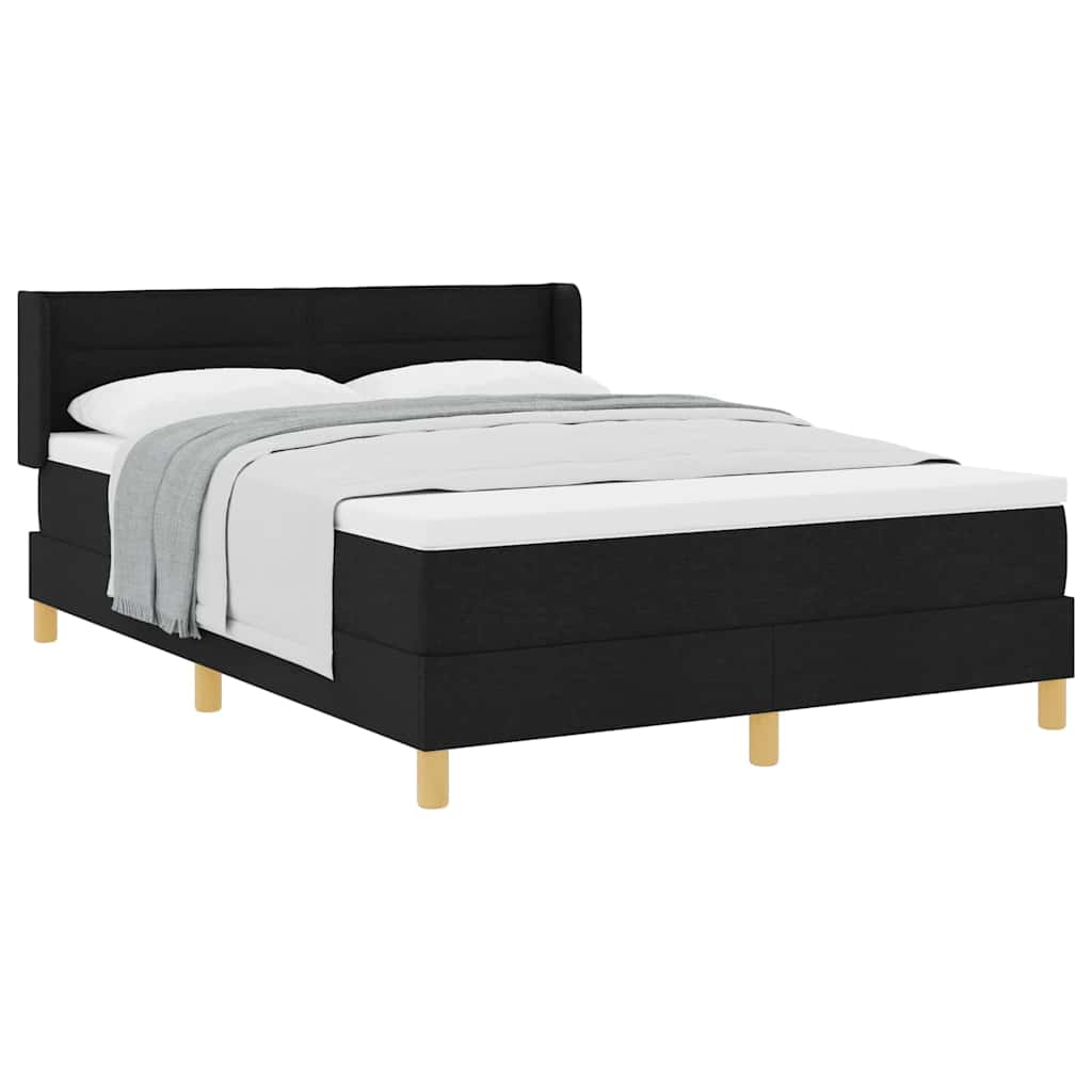 Boxspring bed Zwart en Wit en Zwart 140 x 200 cm Stof