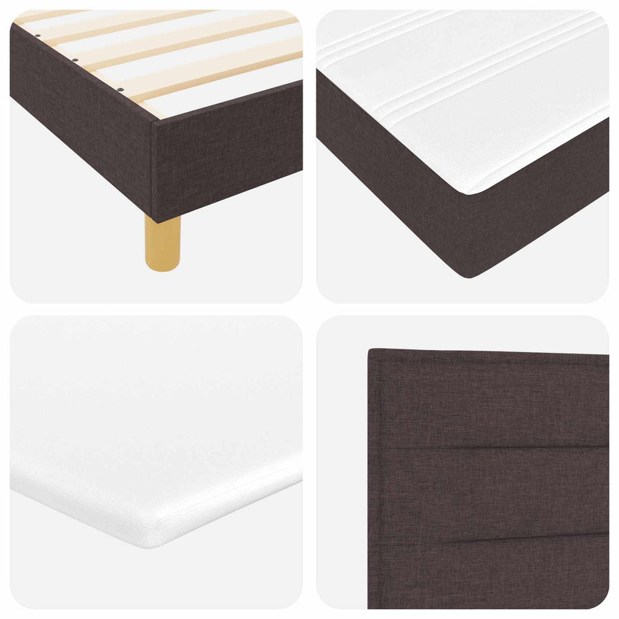 Boxspringbed met matras Donkerbruin 200 x 140 cm Stof