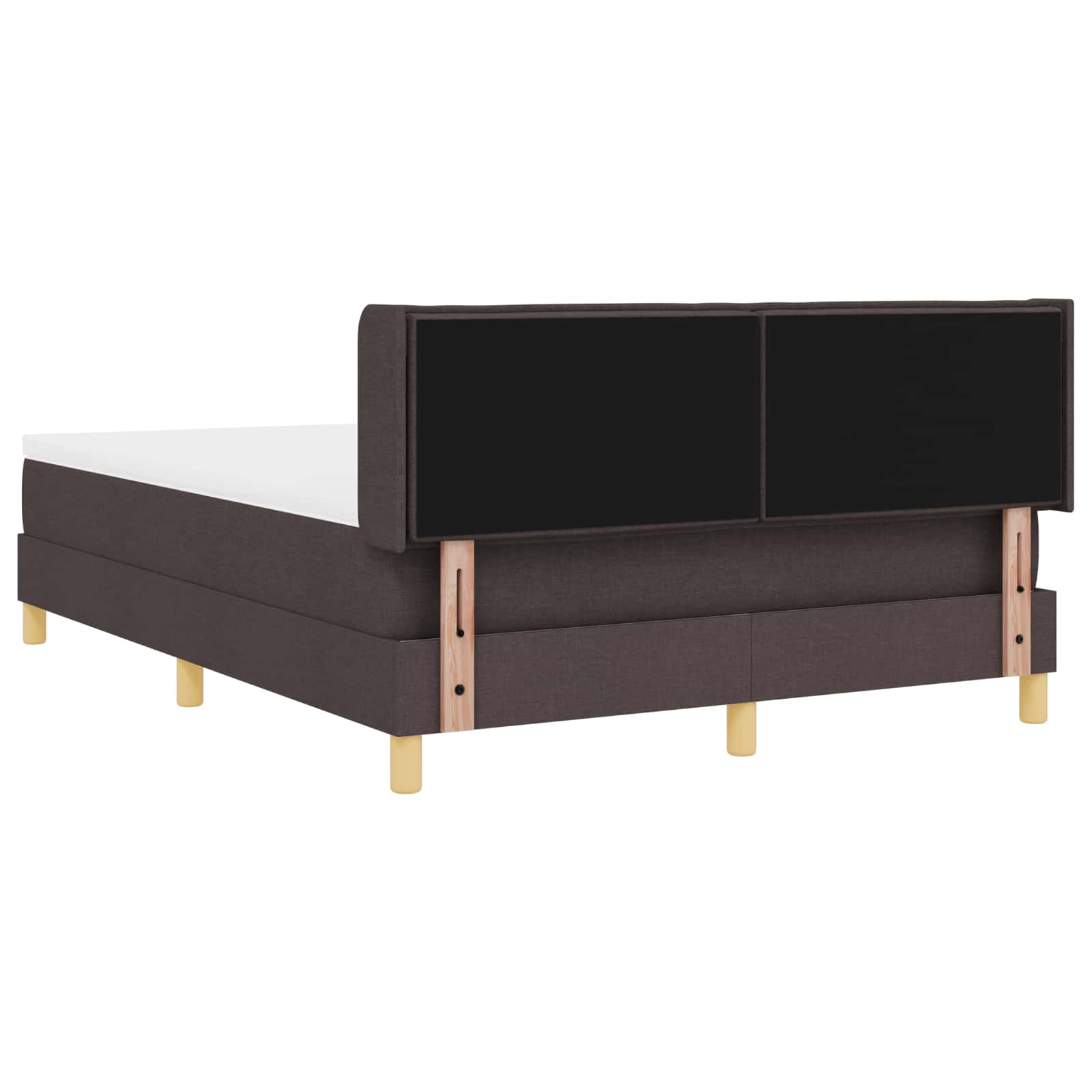 Boxspringbed met matras Donkerbruin 200 x 140 cm Stof