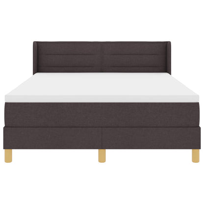 Boxspringbed met matras Donkerbruin 200 x 140 cm Stof