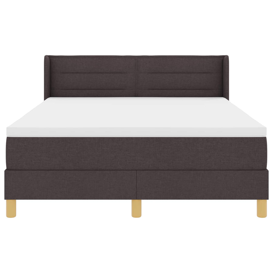 Boxspringbed met matras Donkerbruin 200 x 140 cm Stof