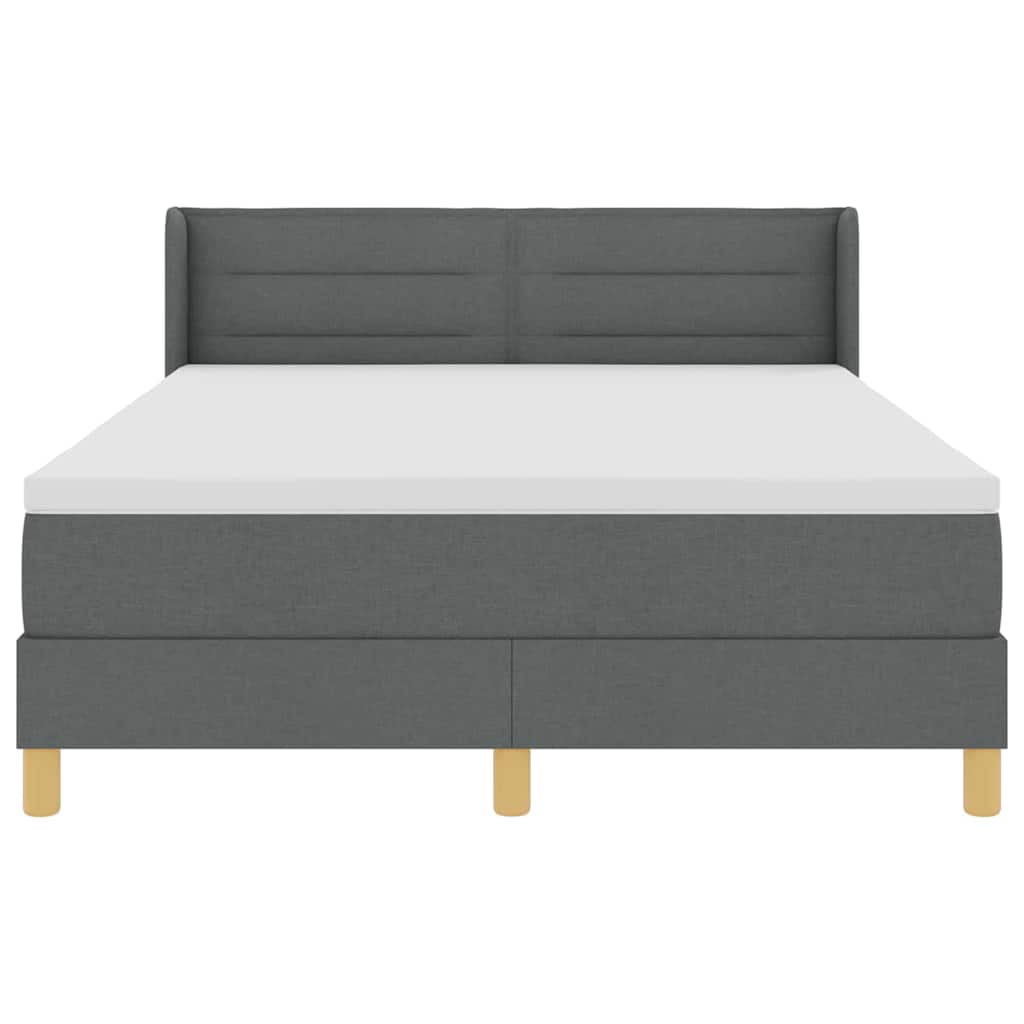 Boxspringbed met matras Donkergrijs 200 x 160 cm Polyester