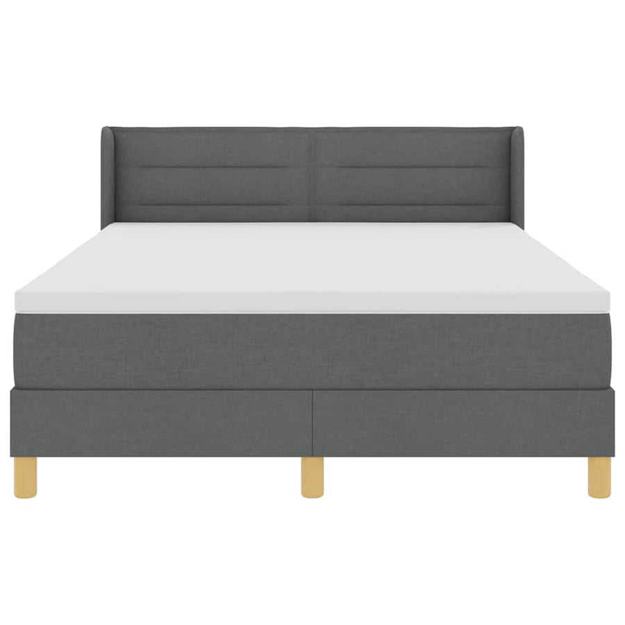 Boxspringbed met matras Donkergrijs 200 x 160 cm Polyester