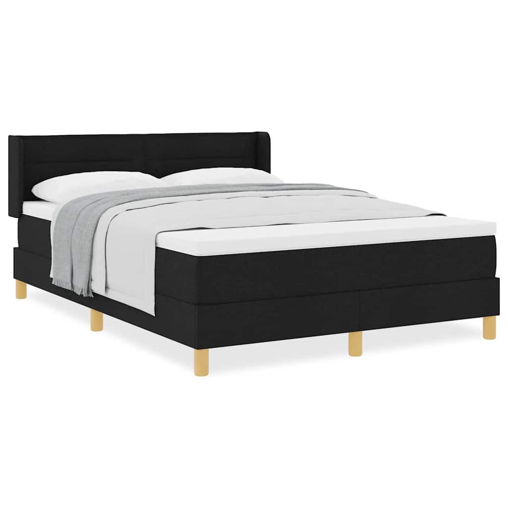 Boxspring bed Zwart en Wit en Zwart 160 x 200 cm Stof