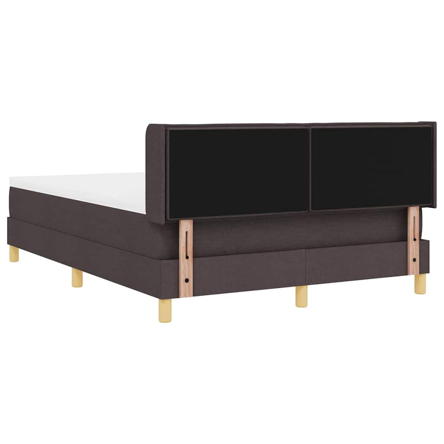 Boxspring bed Donkerbruin en Wit 160 x 200 cm Stof