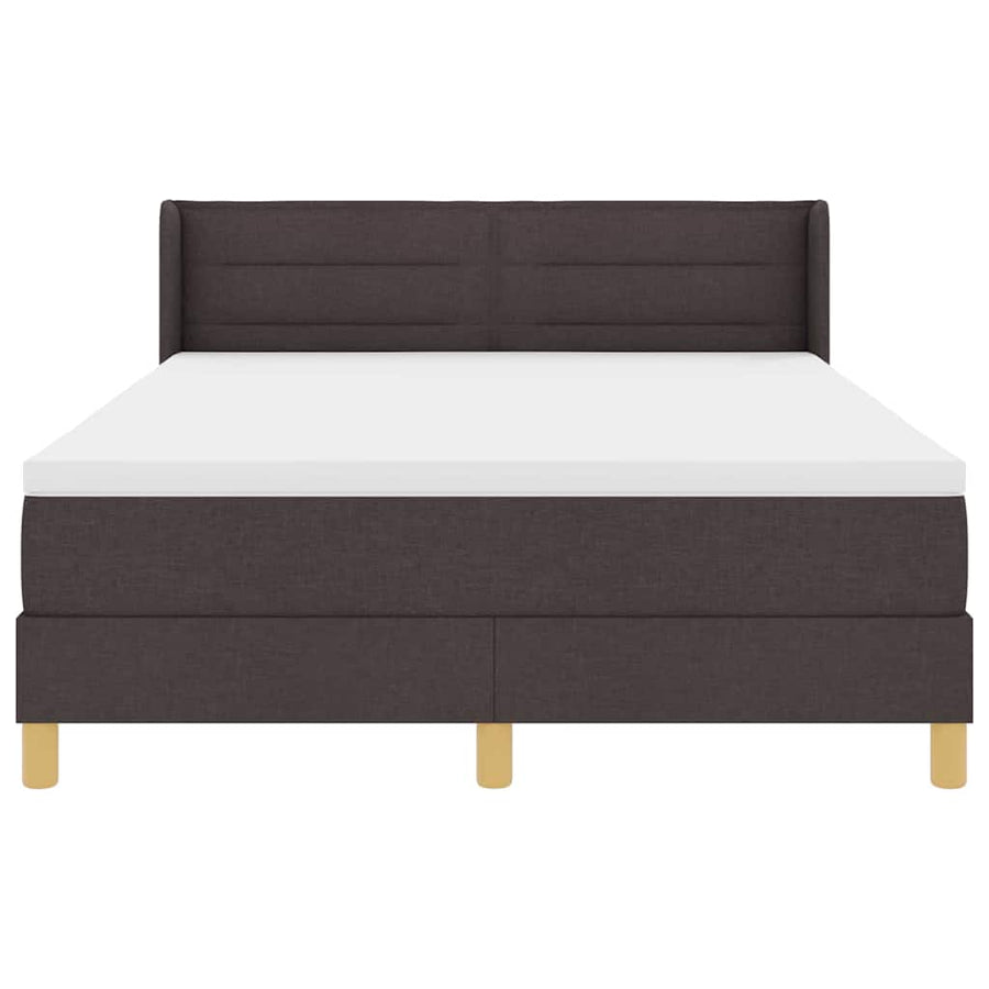 Boxspring bed Donkerbruin en Wit 160 x 200 cm Stof
